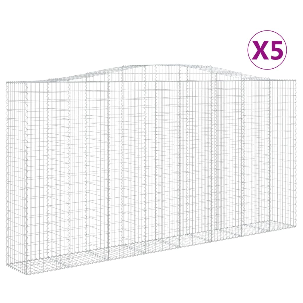 Schanskorven 5 st gewelfd 400x50x200/220 cm ijzer is nu te koop bij PeponiXL, paradijselijk wonen!
