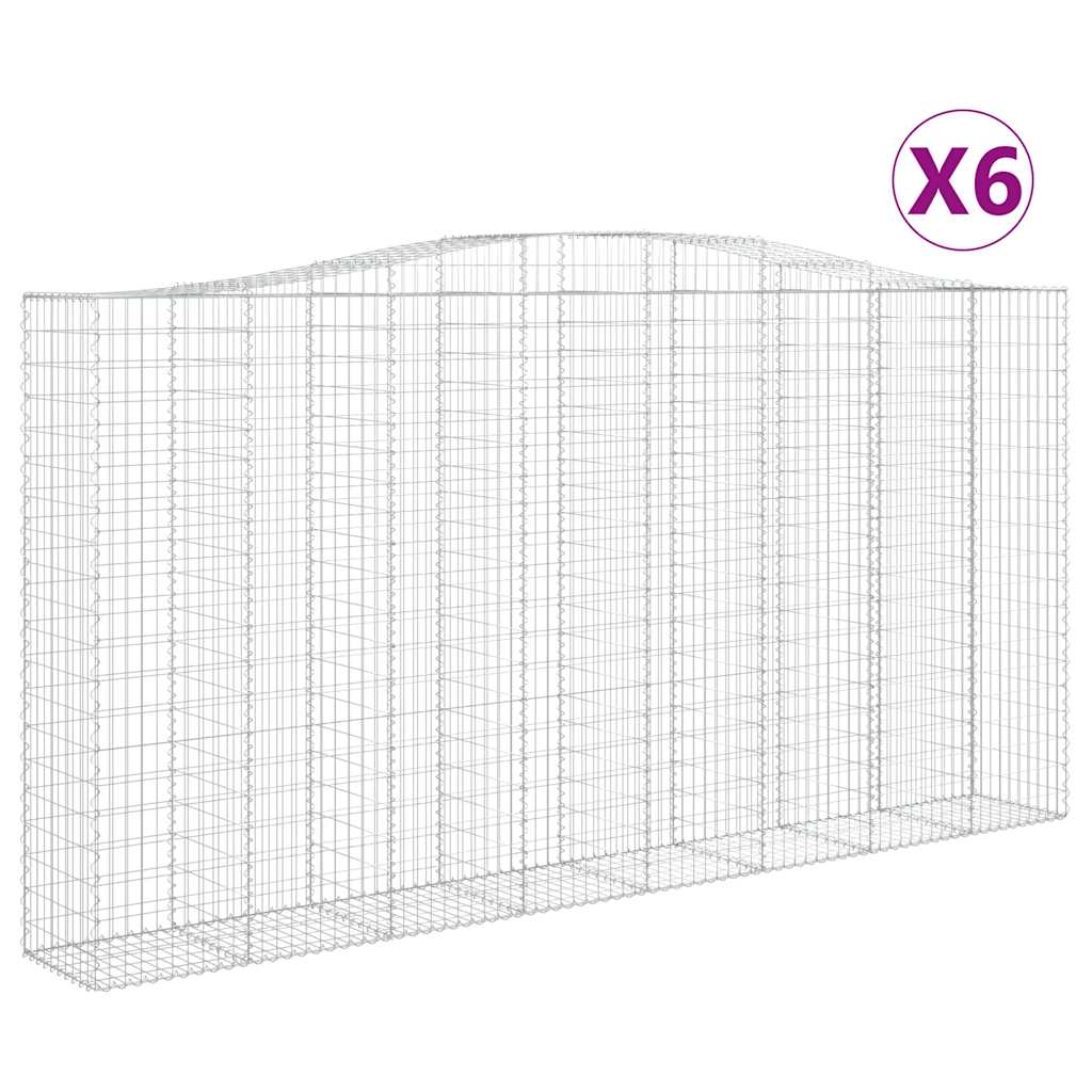 Schanskorven 6 st gewelfd 400x50x200/220 cm ijzer is nu te koop bij PeponiXL, paradijselijk wonen!