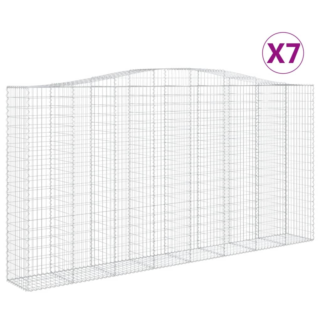 Schanskorven 7 st gewelfd 400x50x200/220 cm ijzer is nu te koop bij PeponiXL, paradijselijk wonen!