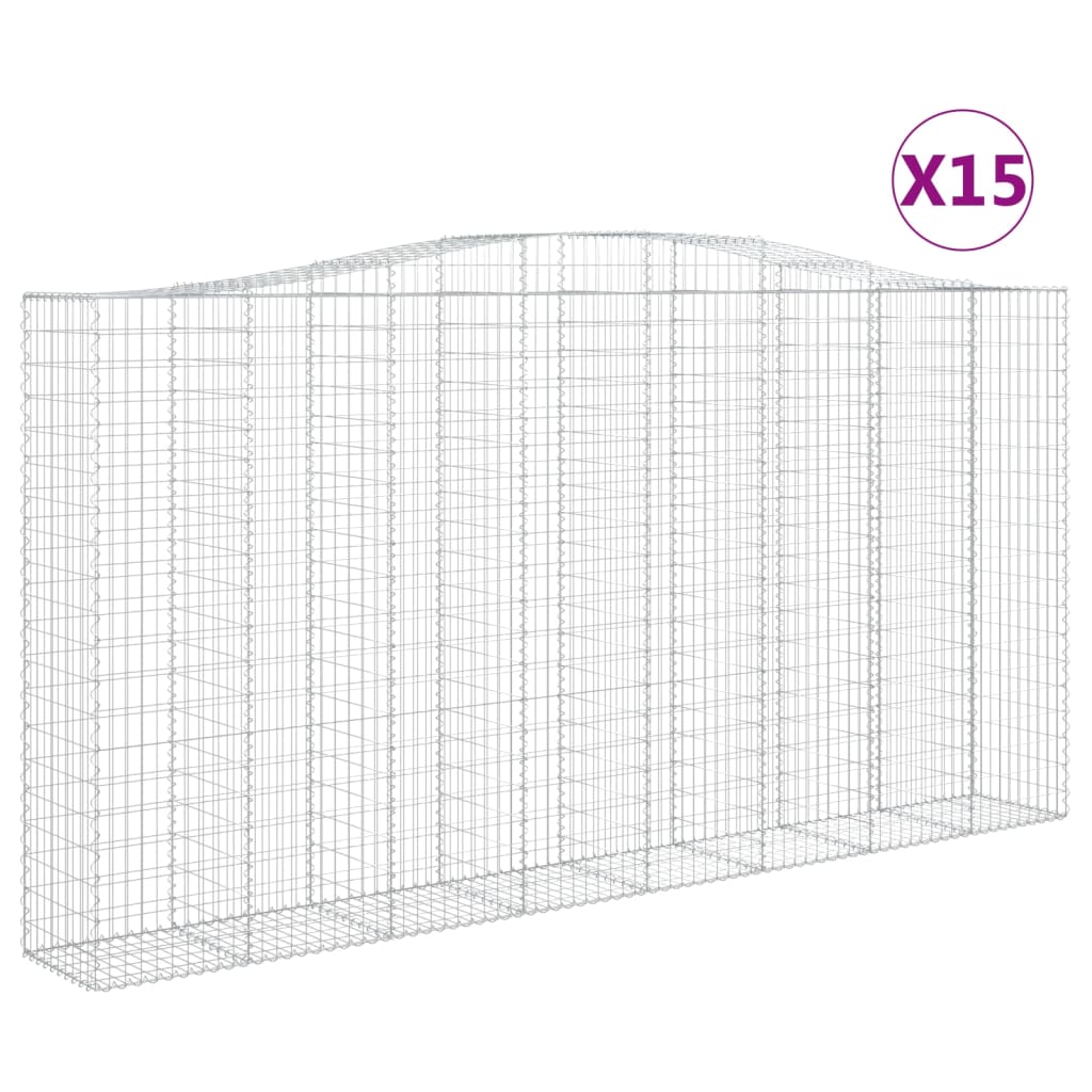 Schanskorven 15 st gewelfd 400x50x200/220 cm ijzer is nu te koop bij PeponiXL, paradijselijk wonen!