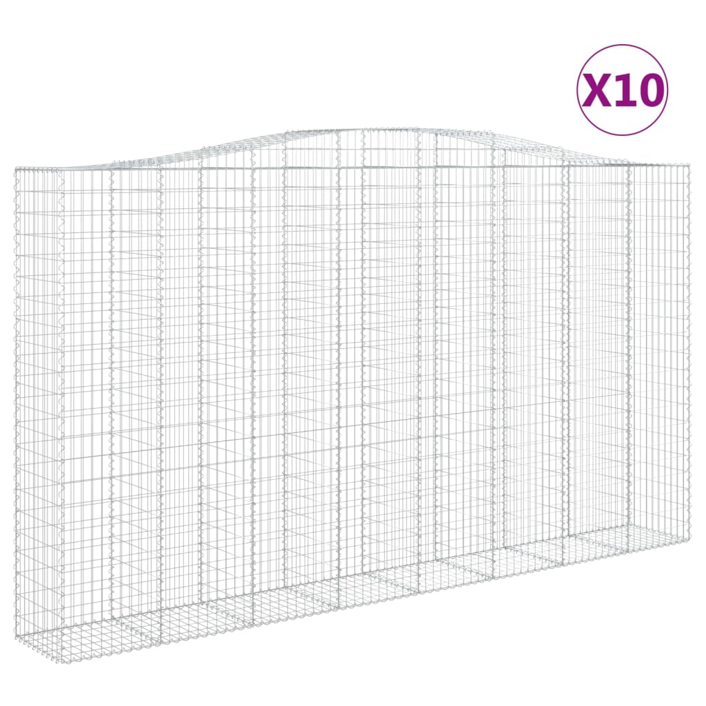 Schanskorven 10 st gewelfd 400x50x220/240 cm ijzer is nu te koop bij PeponiXL, paradijselijk wonen!