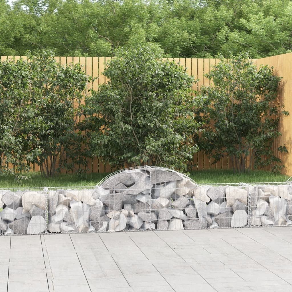Schanskorven 6 st gewelfd 200x30x40/60 cm gegalvaniseerd ijzer is nu te koop bij PeponiXL, paradijselijk wonen!