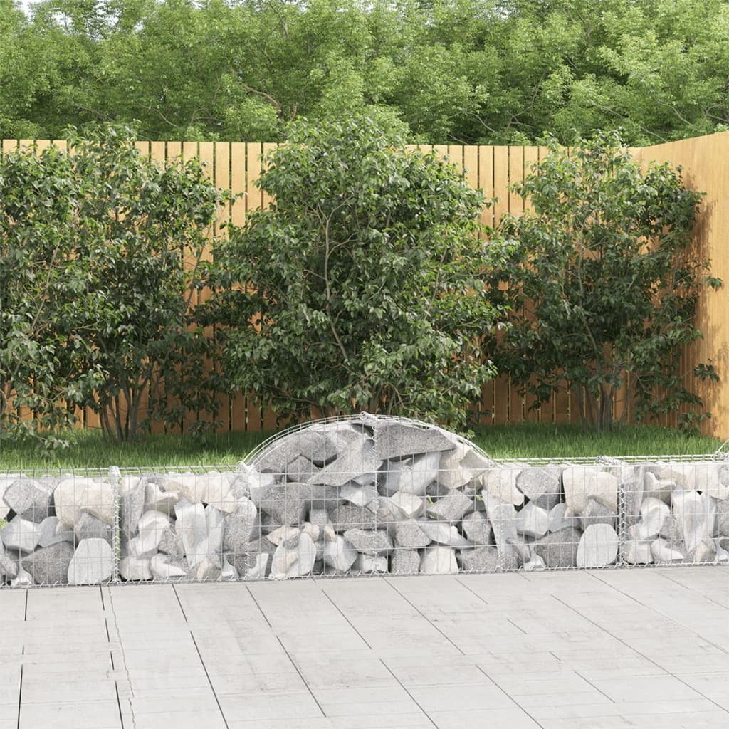 Schanskorven 10 st gewelfd 200x30x40/60 cm gegalvaniseerd ijzer is nu te koop bij PeponiXL, paradijselijk wonen!