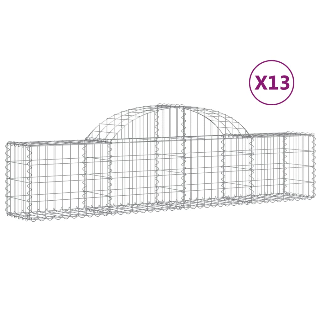 Schanskorven 13 st gewelfd 200x30x40/60 cm gegalvaniseerd ijzer is nu te koop bij PeponiXL, paradijselijk wonen!