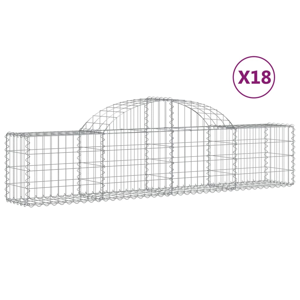Schanskorven 18 st gewelfd 200x30x40/60 cm gegalvaniseerd ijzer is nu te koop bij PeponiXL, paradijselijk wonen!