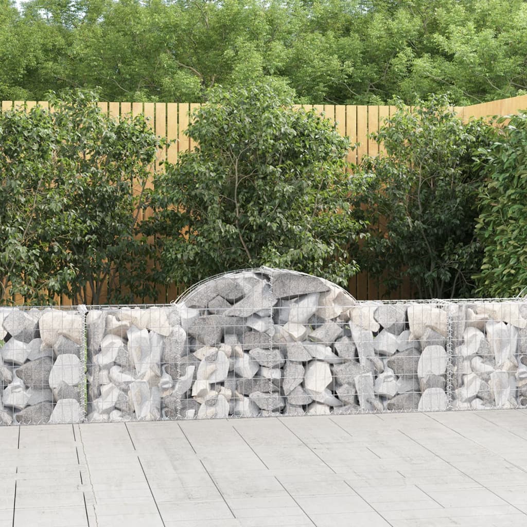 Schanskorven 40 st gewelfd 200x30x60/80 cm gegalvaniseerd ijzer is nu te koop bij PeponiXL, paradijselijk wonen!