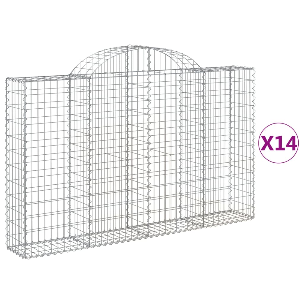 Schanskorven 14 st gewelfd 200x30x120/140 cm ijzer is nu te koop bij PeponiXL, paradijselijk wonen!