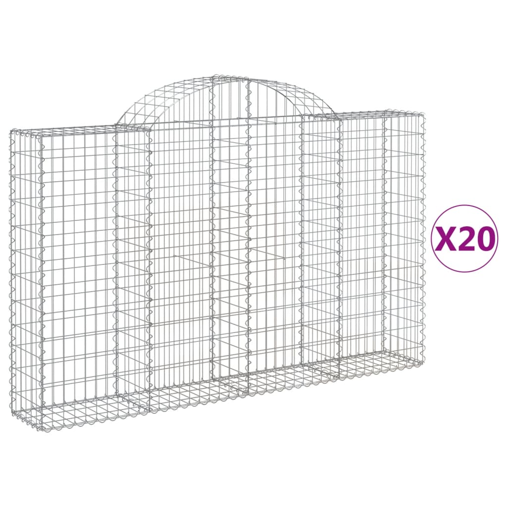 Schanskorven 20 st gewelfd 200x30x120/140 cm ijzer is nu te koop bij PeponiXL, paradijselijk wonen!