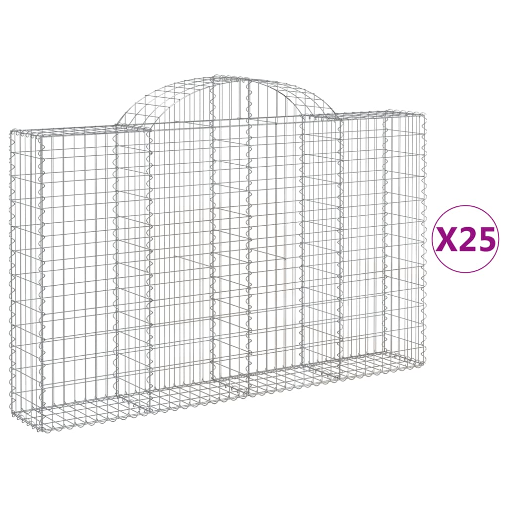 Schanskorven 25 st gewelfd 200x30x120/140 cm ijzer is nu te koop bij PeponiXL, paradijselijk wonen!