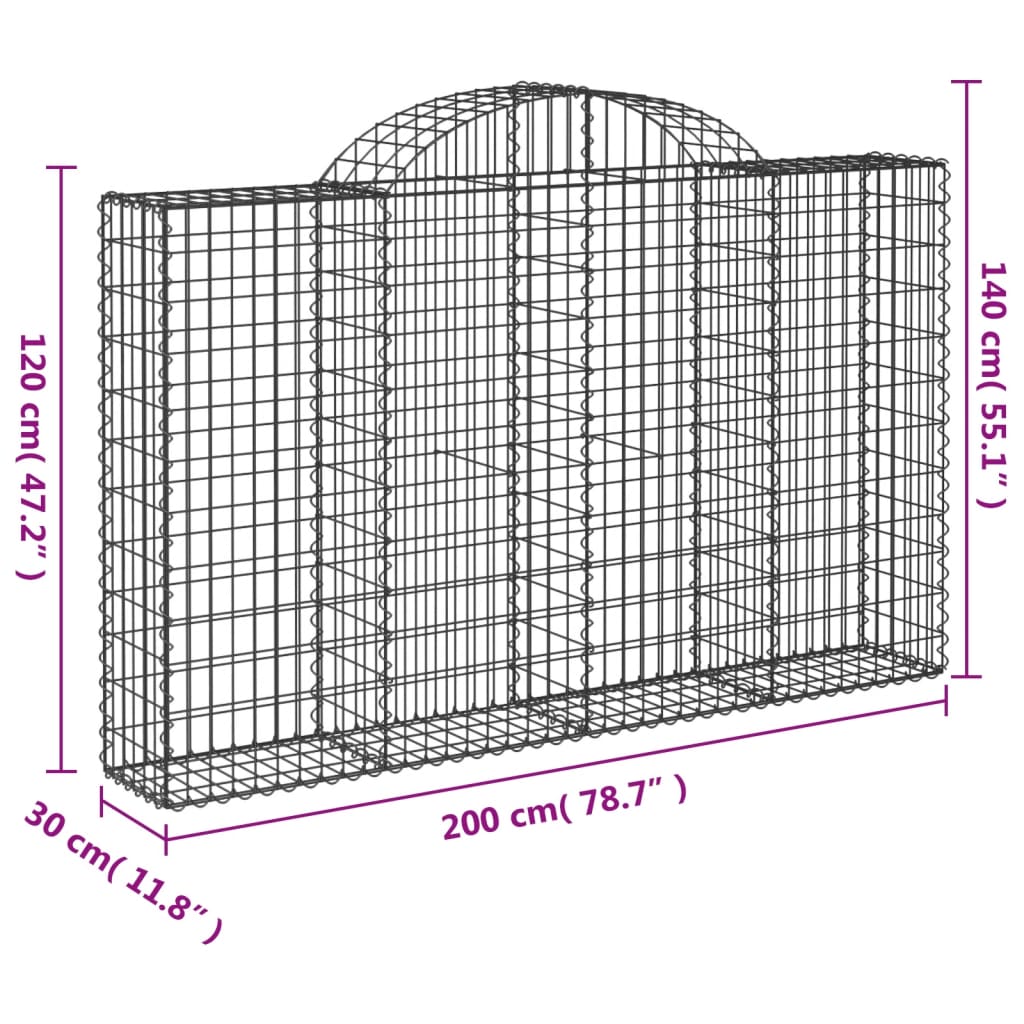Schanskorven 25 st gewelfd 200x30x120/140 cm ijzer is nu te koop bij PeponiXL, paradijselijk wonen!