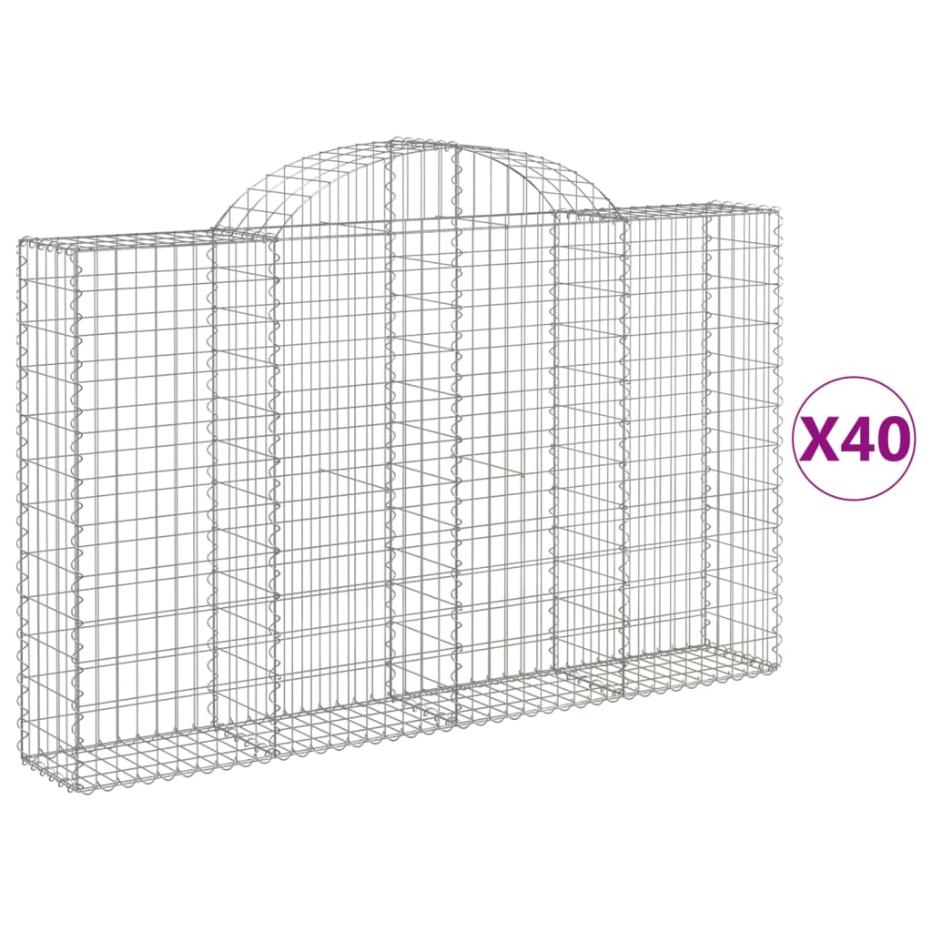 Schanskorven 40 st gewelfd 200x30x120/140 cm ijzer is nu te koop bij PeponiXL, paradijselijk wonen!