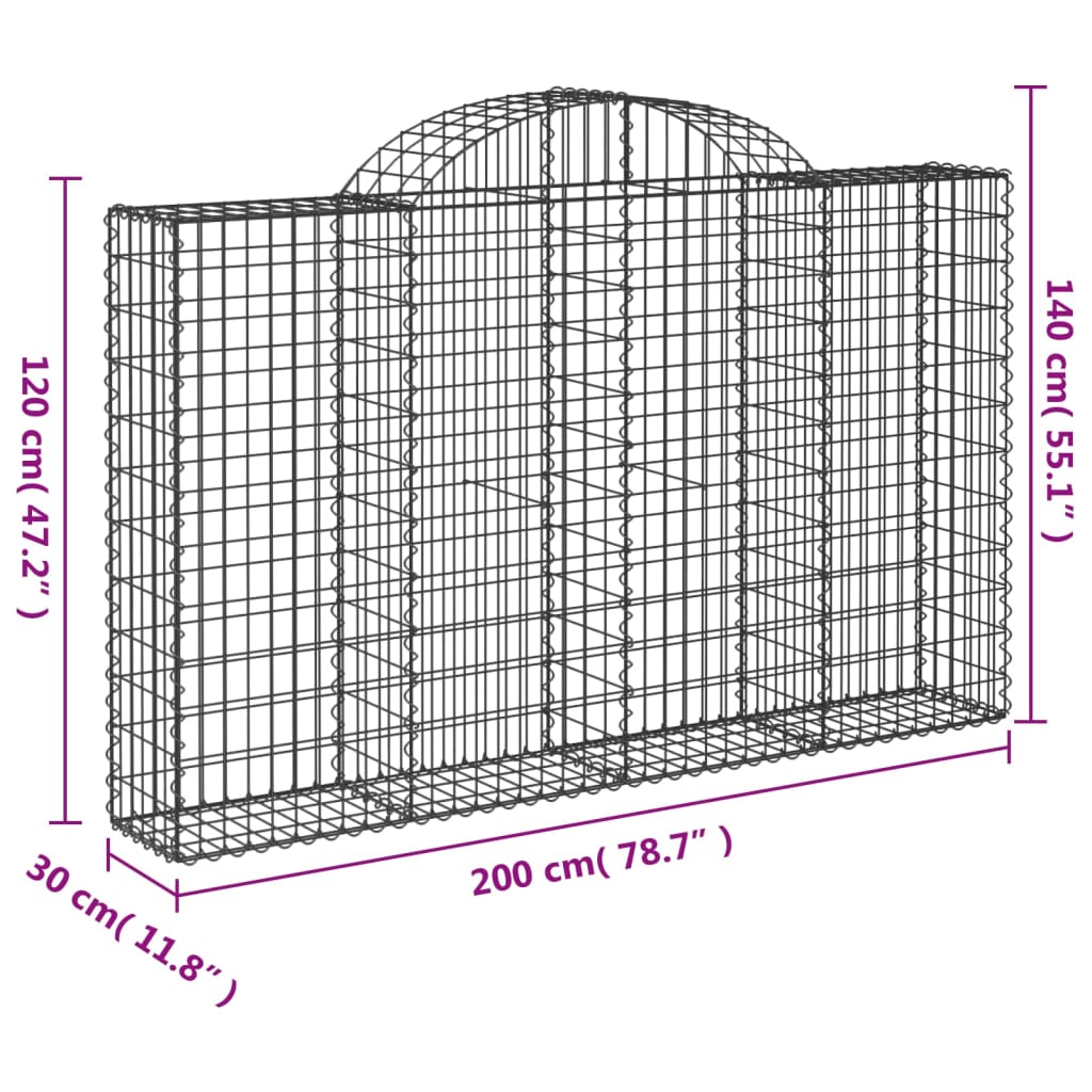 Schanskorven 40 st gewelfd 200x30x120/140 cm ijzer is nu te koop bij PeponiXL, paradijselijk wonen!