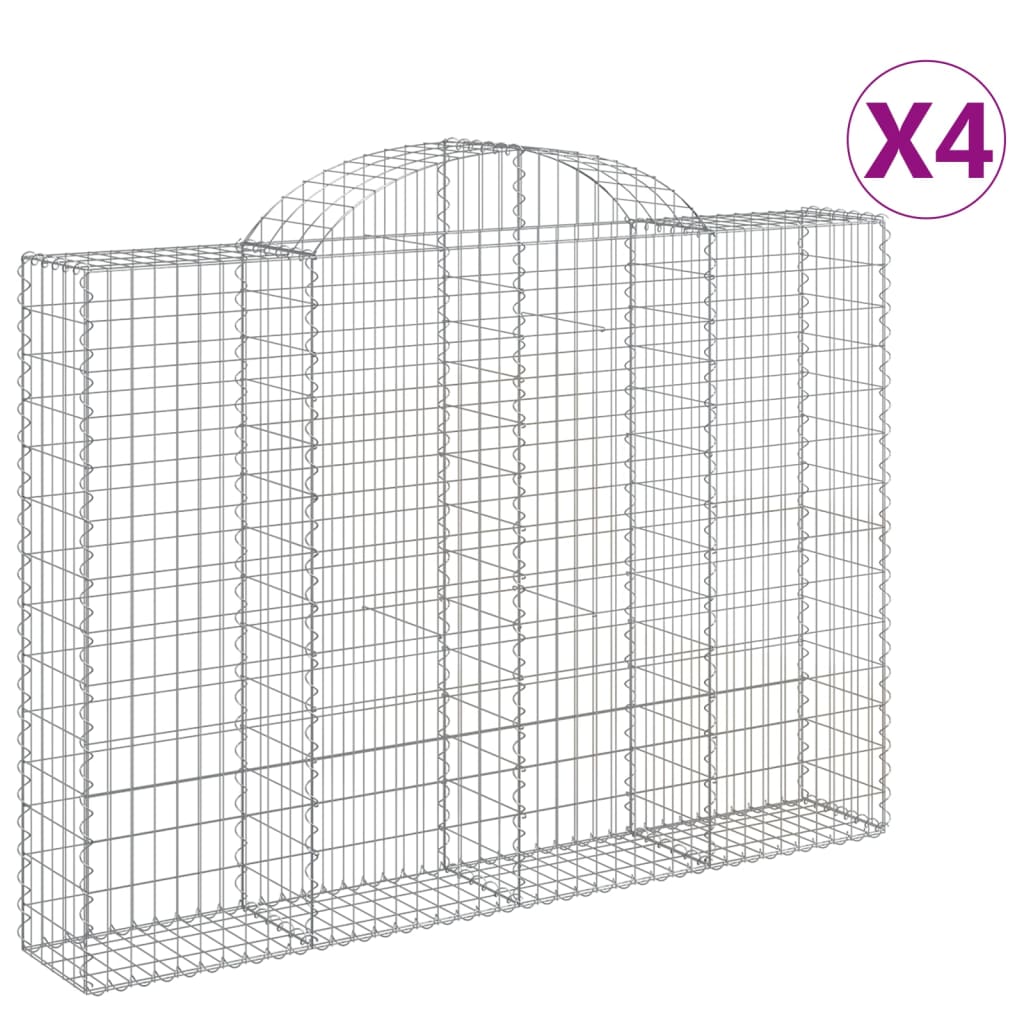 Schanskorven 4 st gewelfd 200x30x140/160 cm ijzer is nu te koop bij PeponiXL, paradijselijk wonen!