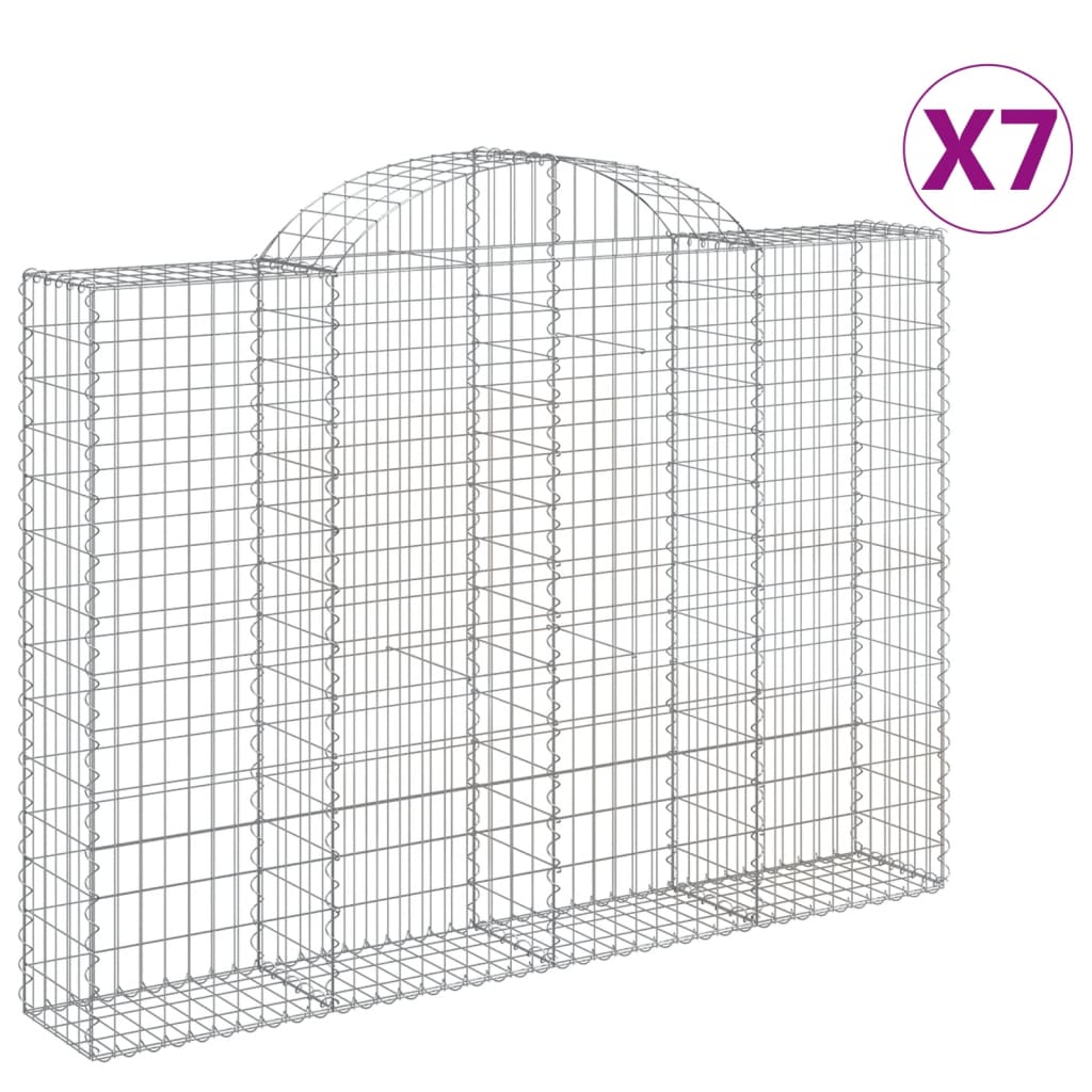 Schanskorven 7 st gewelfd 200x30x140/160 cm ijzer is nu te koop bij PeponiXL, paradijselijk wonen!