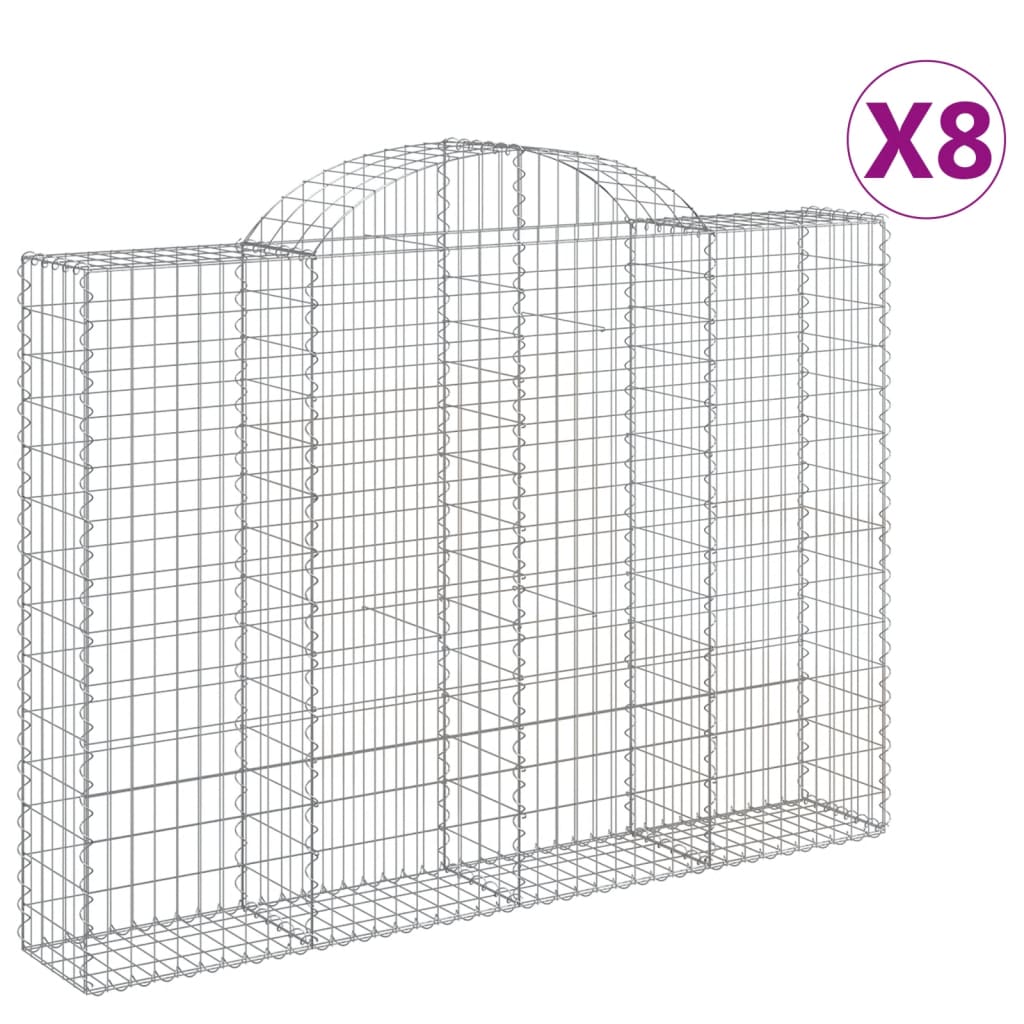 Schanskorven 8 st gewelfd 200x30x140/160 cm ijzer is nu te koop bij PeponiXL, paradijselijk wonen!
