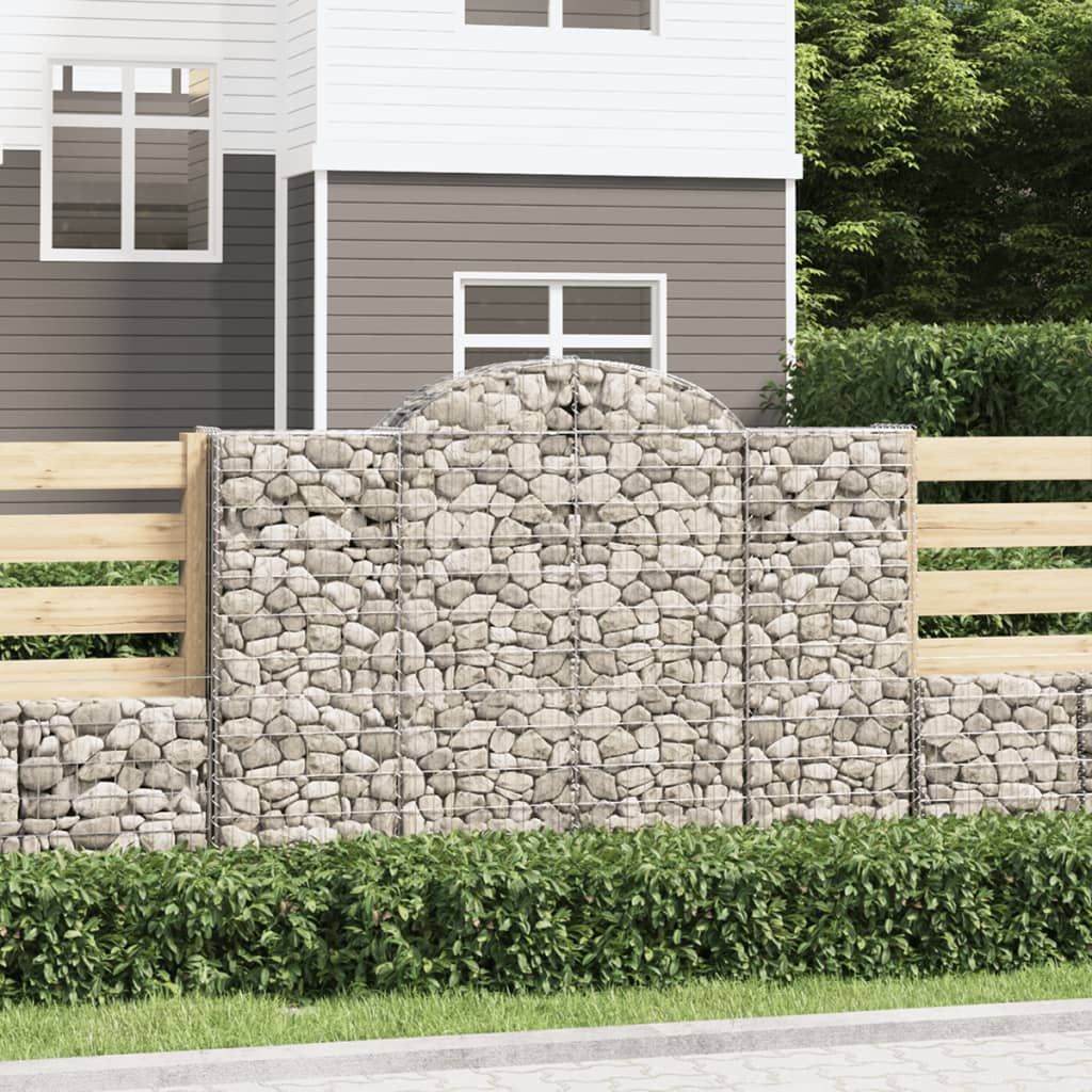 Schanskorven 8 st gewelfd 200x30x140/160 cm ijzer is nu te koop bij PeponiXL, paradijselijk wonen!