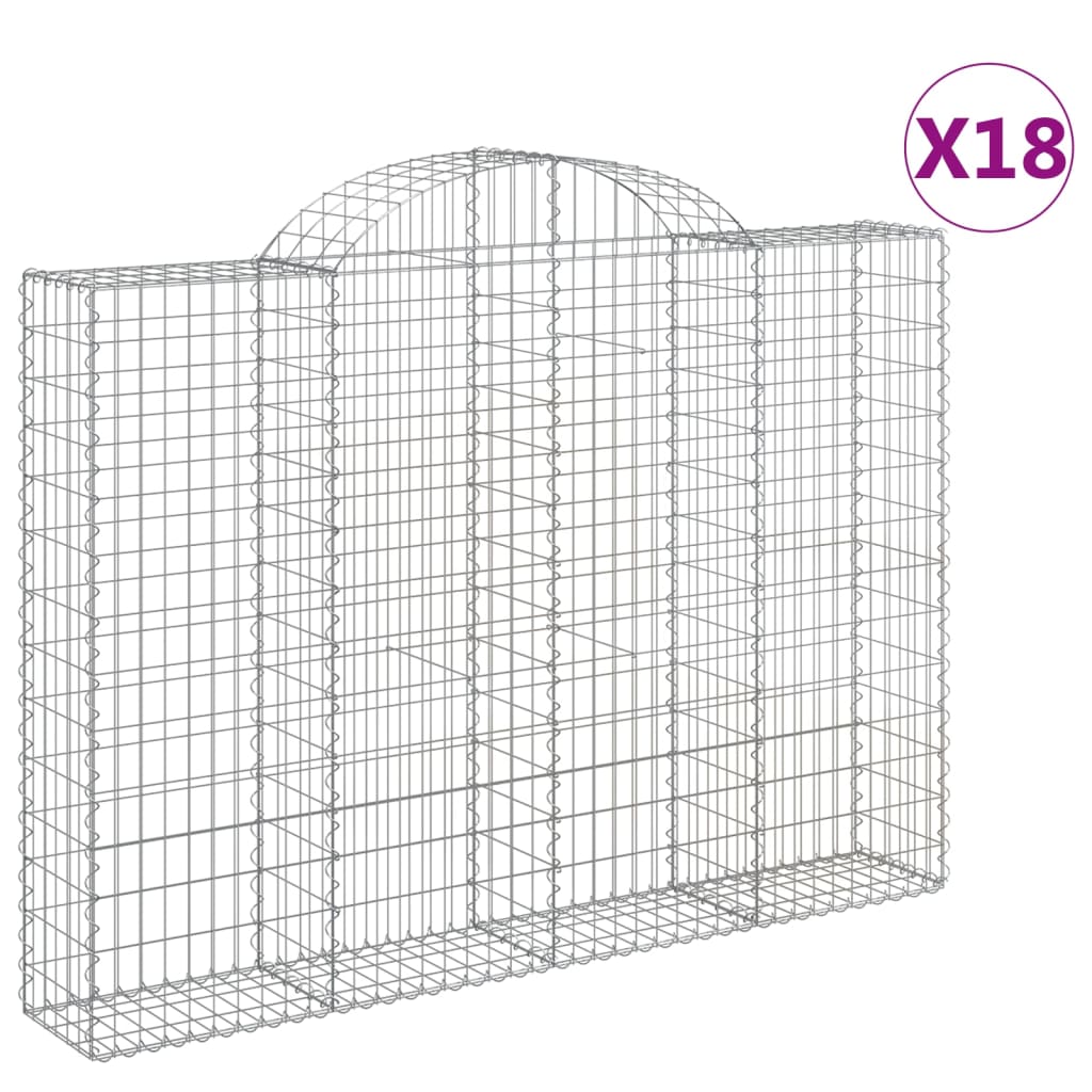 Schanskorven 18 st gewelfd 200x30x140/160 cm ijzer is nu te koop bij PeponiXL, paradijselijk wonen!