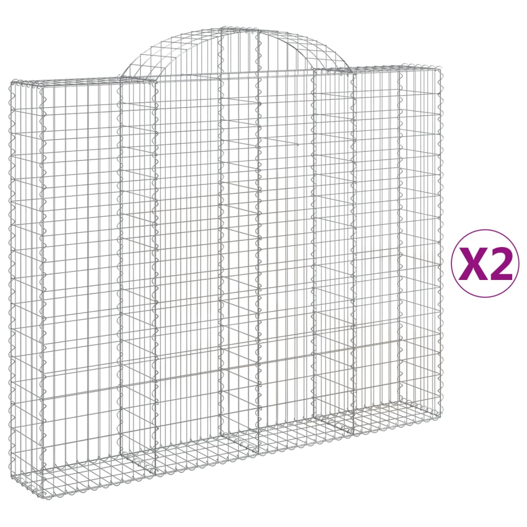Schanskorven 2 st gewelfd 200x30x160/180 cm ijzer is nu te koop bij PeponiXL, paradijselijk wonen!