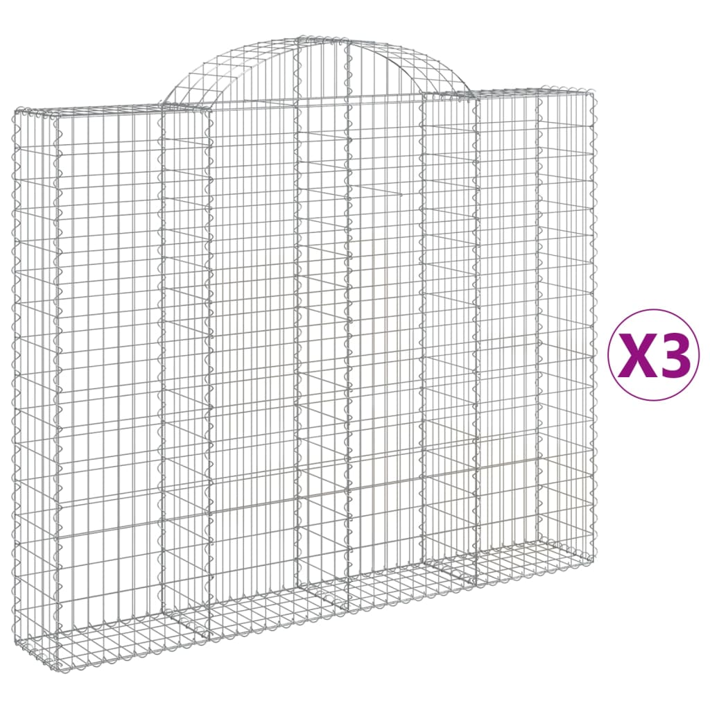 Schanskorven 3 st gewelfd 200x30x160/180 cm ijzer is nu te koop bij PeponiXL, paradijselijk wonen!