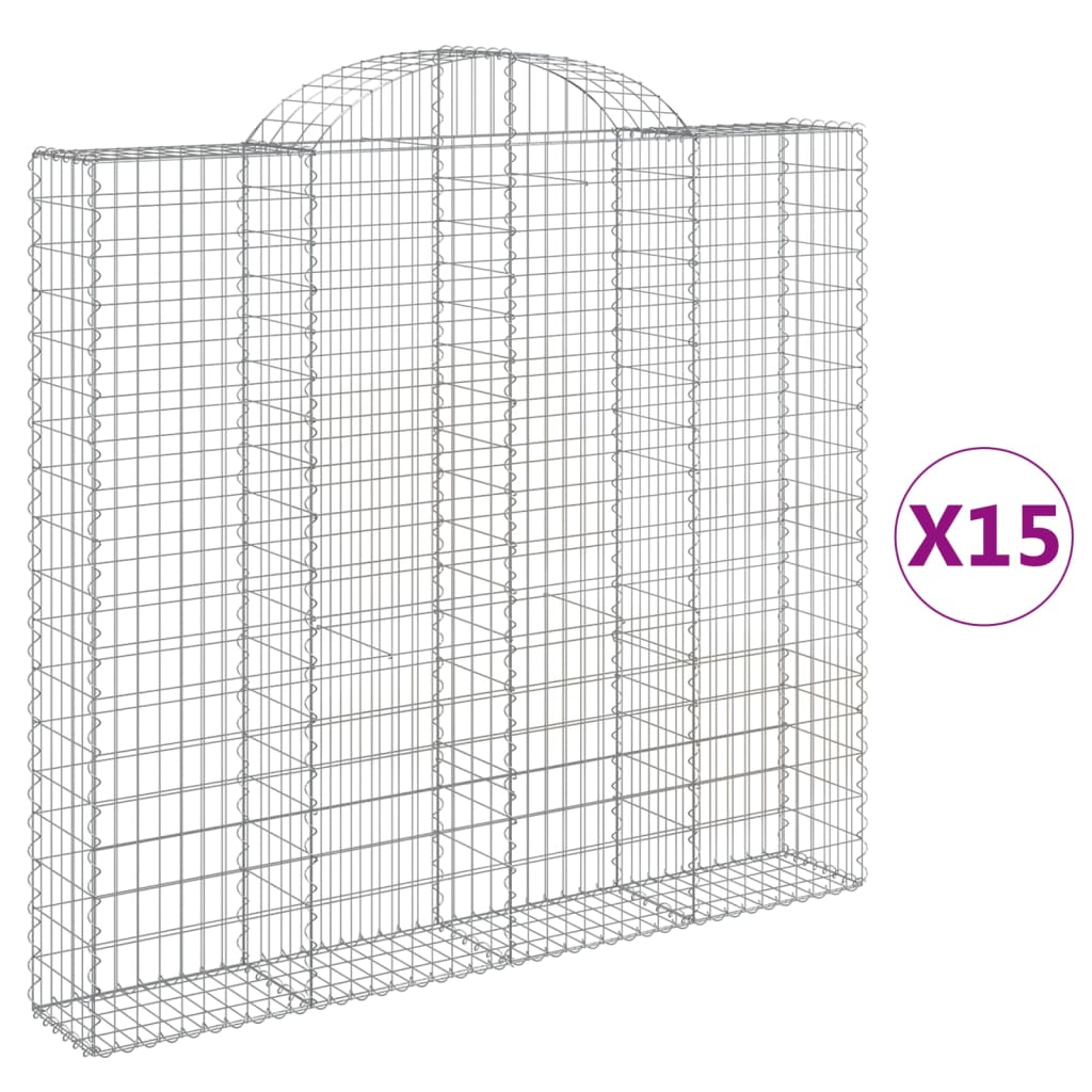 Schanskorven 15 st gewelfd 200x30x180/200 cm ijzer is nu te koop bij PeponiXL, paradijselijk wonen!