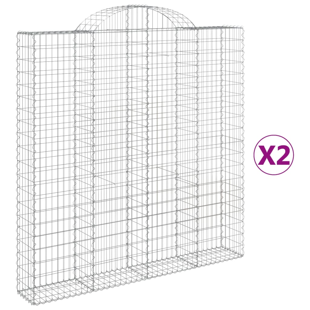 Schanskorven 2 st gewelfd 200x30x200/220 cm ijzer is nu te koop bij PeponiXL, paradijselijk wonen!