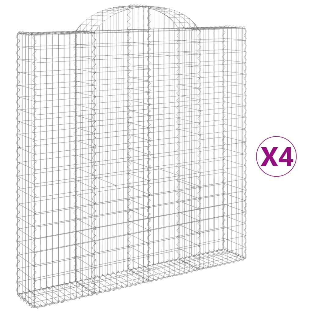 Schanskorven 4 st gewelfd 200x30x200/220 cm ijzer is nu te koop bij PeponiXL, paradijselijk wonen!