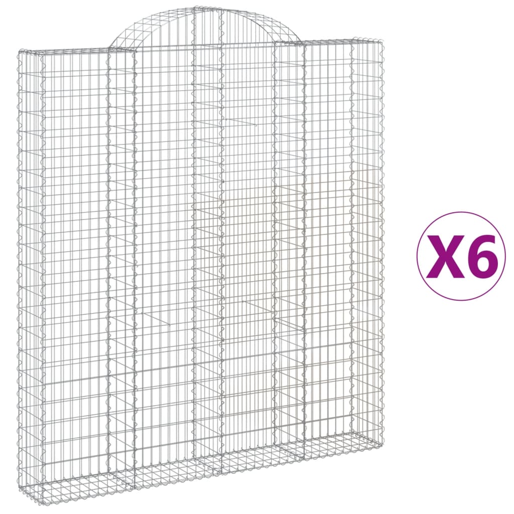 Schanskorven 6 st gewelfd 200x30x220/240 cm ijzer is nu te koop bij PeponiXL, paradijselijk wonen!