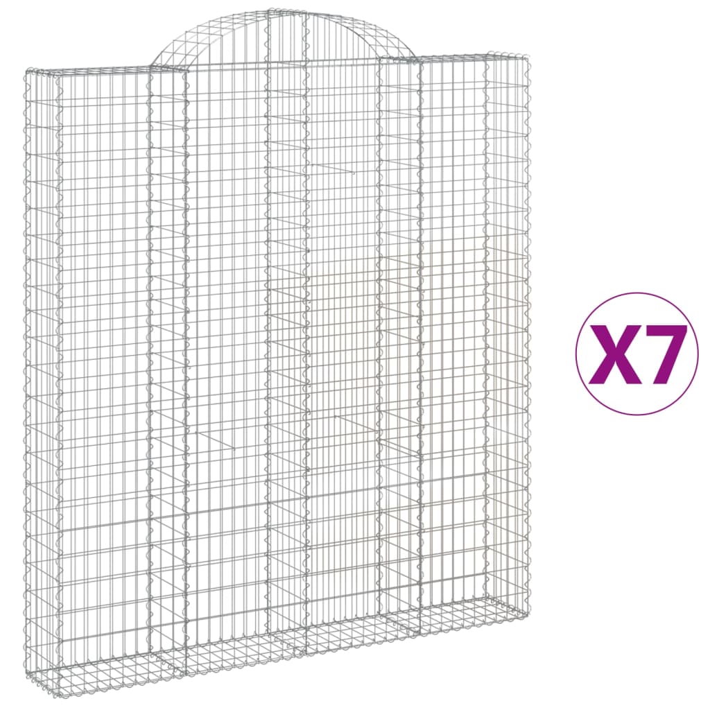 Schanskorven 7 st gewelfd 200x30x220/240 cm ijzer is nu te koop bij PeponiXL, paradijselijk wonen!