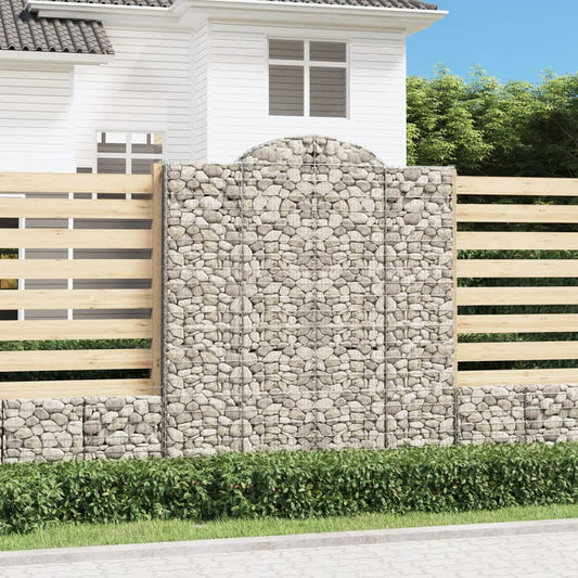 Schanskorven 8 st gewelfd 200x30x220/240 cm ijzer is nu te koop bij PeponiXL, paradijselijk wonen!