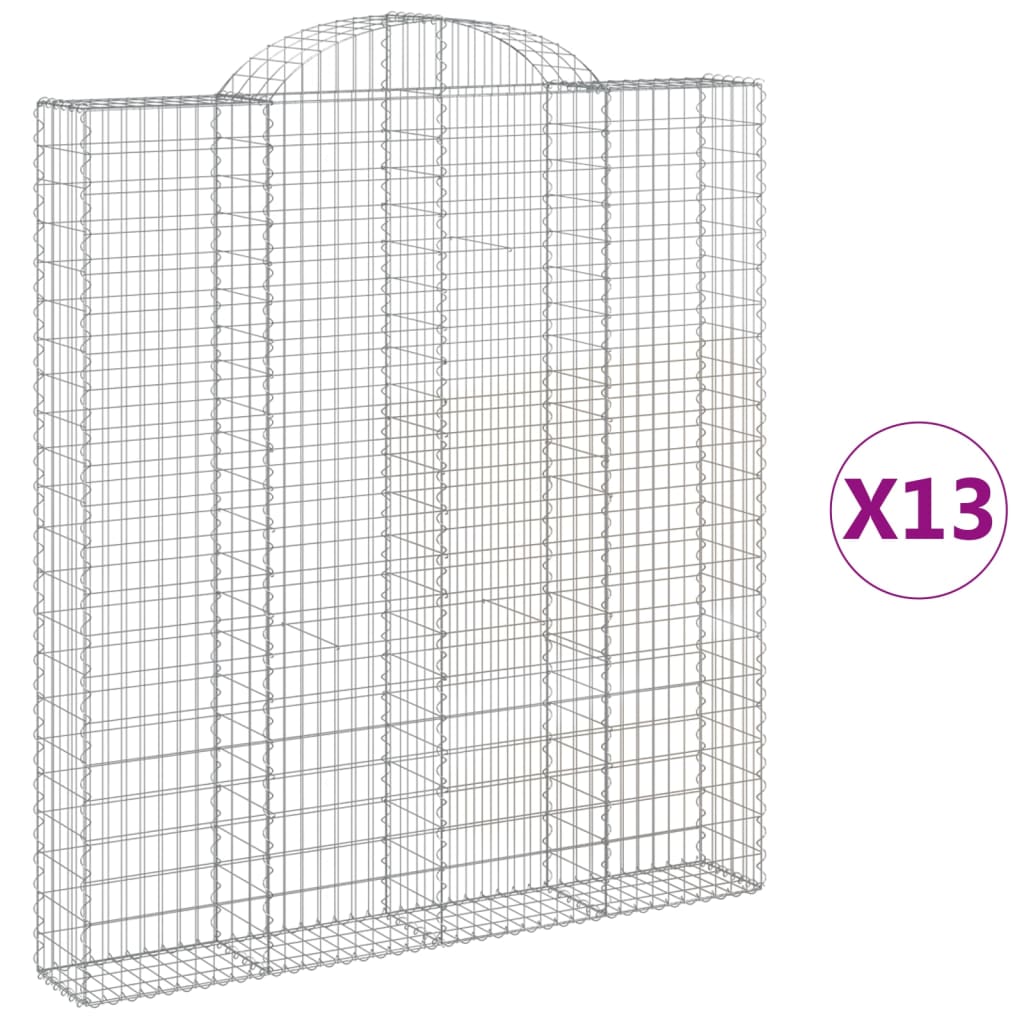 Schanskorven 13 st gewelfd 200x30x220/240 cm ijzer is nu te koop bij PeponiXL, paradijselijk wonen!