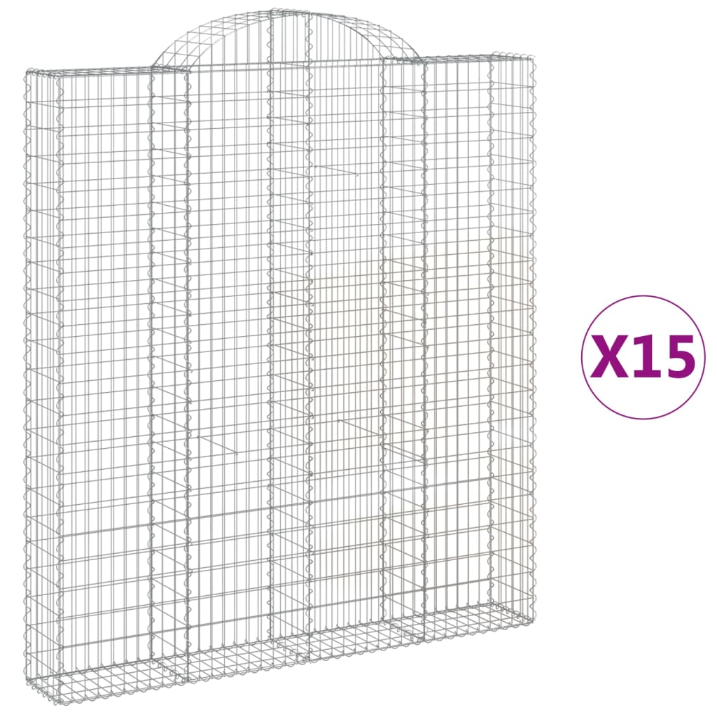 Schanskorven 15 st gewelfd 200x30x220/240 cm ijzer is nu te koop bij PeponiXL, paradijselijk wonen!