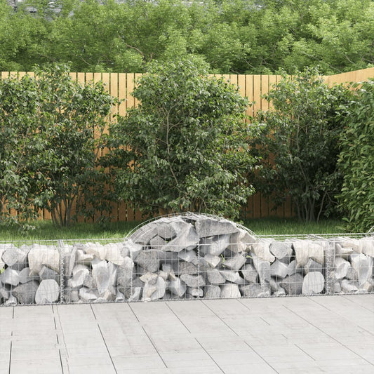 Schanskorven 4 st gewelfd 200x50x40/60 cm gegalvaniseerd ijzer is nu te koop bij PeponiXL, paradijselijk wonen!
