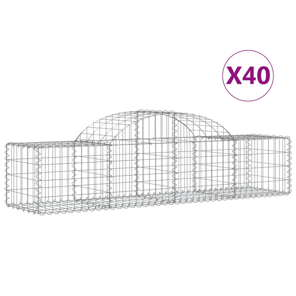 Schanskorven 40 st gewelfd 200x50x40/60 cm ijzer is nu te koop bij PeponiXL, paradijselijk wonen!