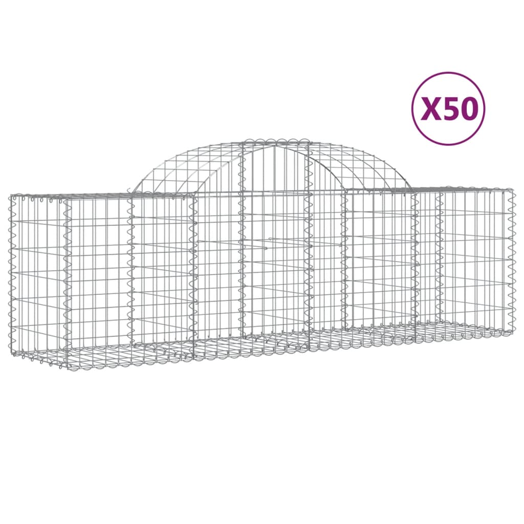 Schanskorven 50 st gewelfd 200x50x60/80 cm ijzer is nu te koop bij PeponiXL, paradijselijk wonen!