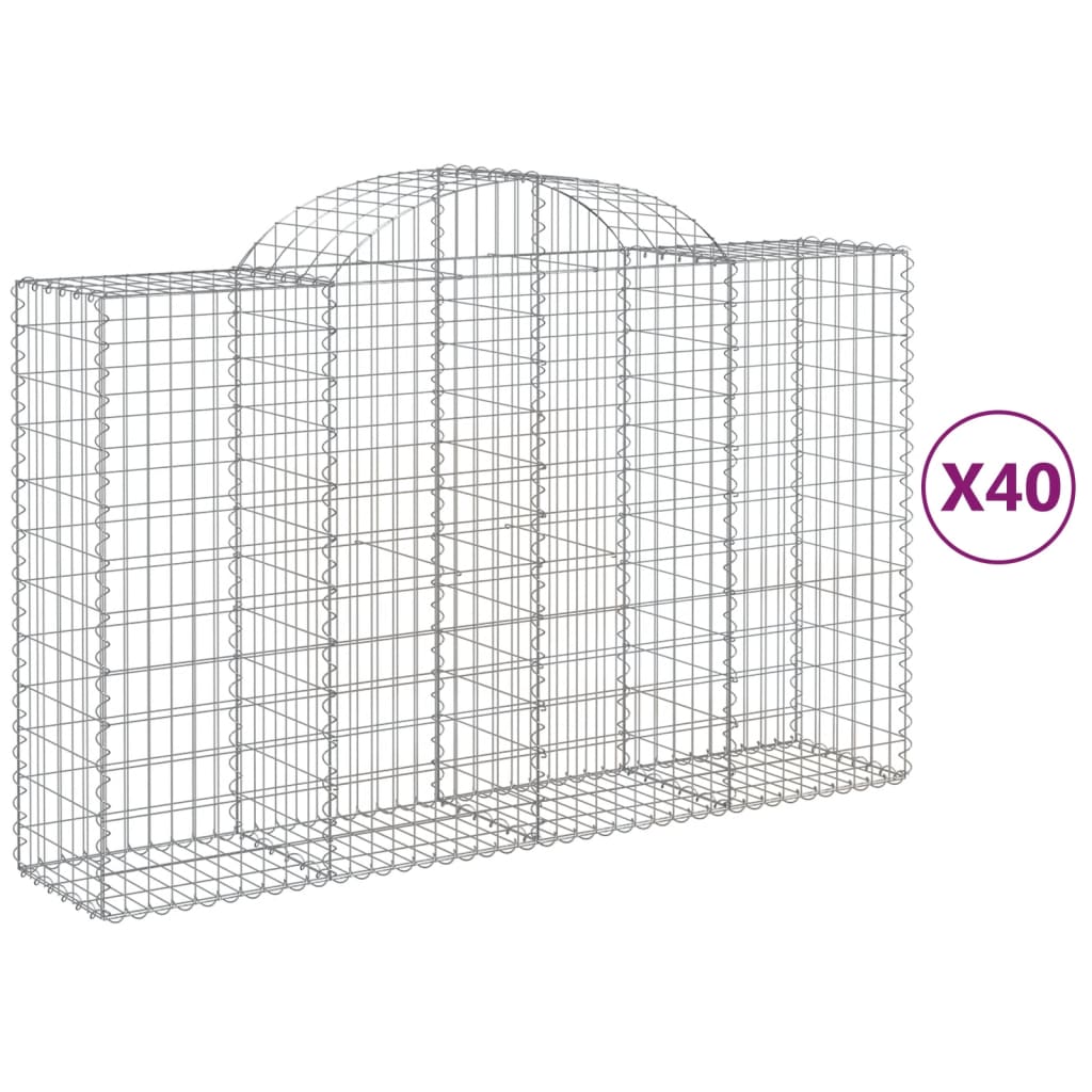 Schanskorven 40 st gewelfd 200x50x120/140 cm ijzer is nu te koop bij PeponiXL, paradijselijk wonen!