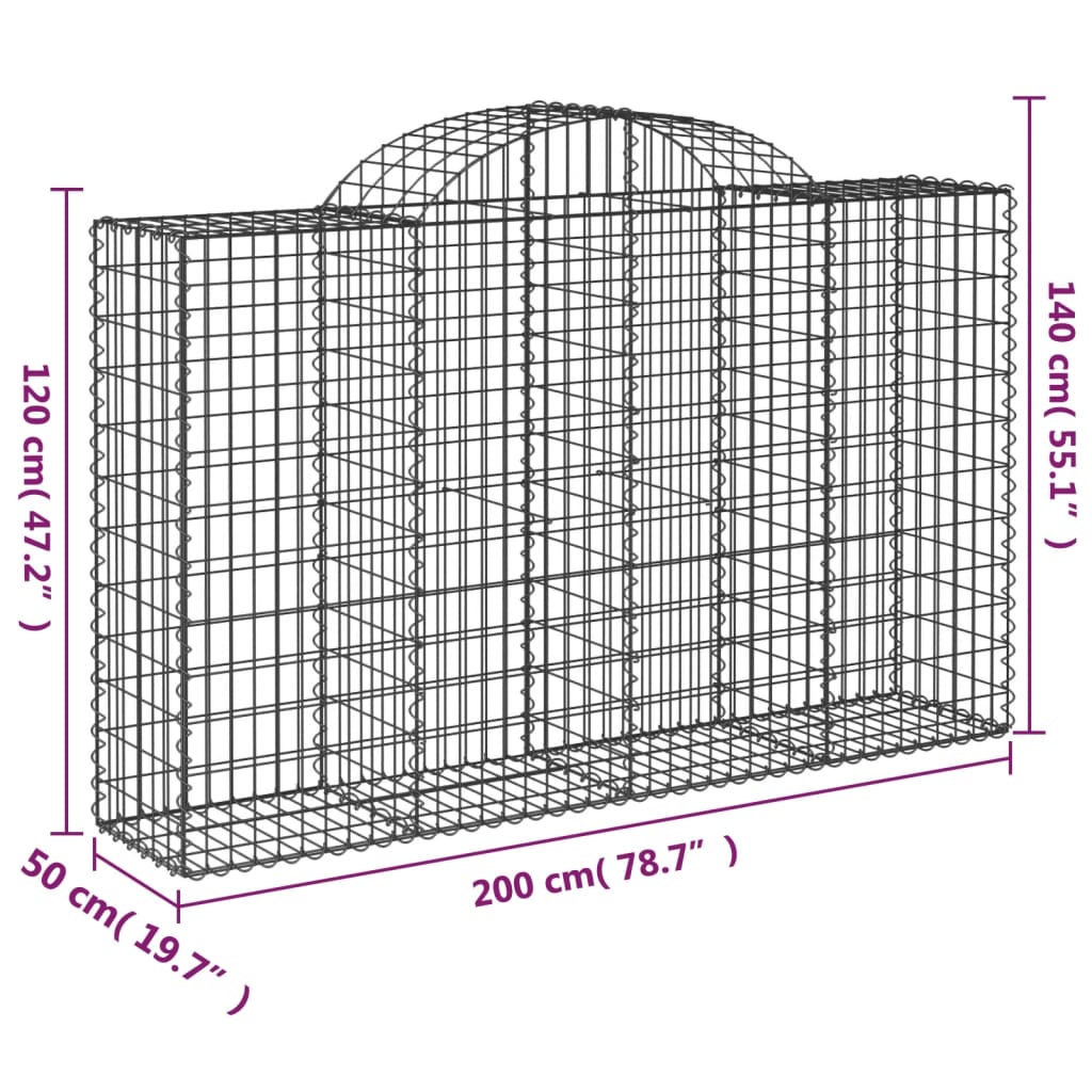 Schanskorven 40 st gewelfd 200x50x120/140 cm ijzer is nu te koop bij PeponiXL, paradijselijk wonen!