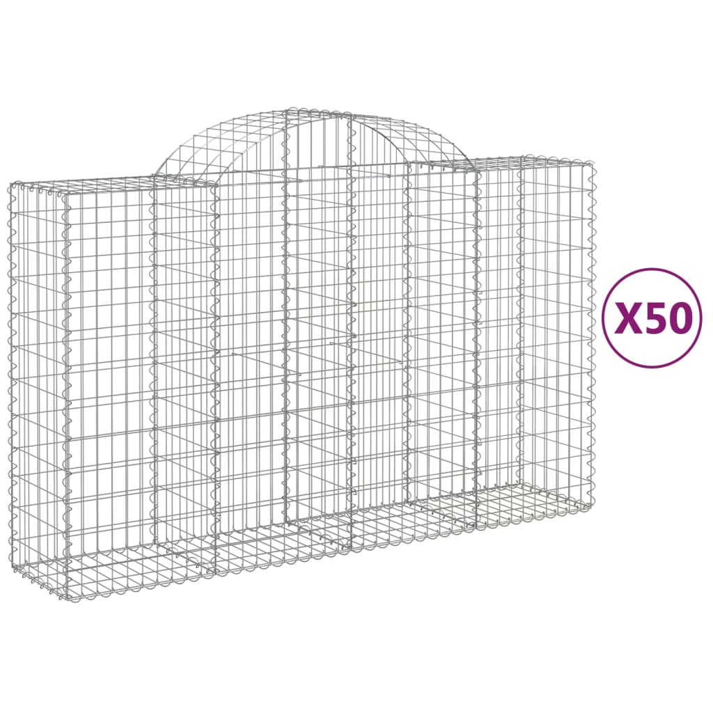 Schanskorven 50 st gewelfd 200x50x120/140 cm ijzer is nu te koop bij PeponiXL, paradijselijk wonen!