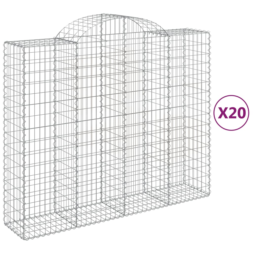 Schanskorven 20 st gewelfd 200x50x160/180 cm ijzer is nu te koop bij PeponiXL, paradijselijk wonen!