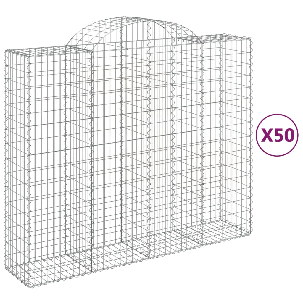 Schanskorven 50 st gewelfd 200x50x160/180 cm ijzer is nu te koop bij PeponiXL, paradijselijk wonen!