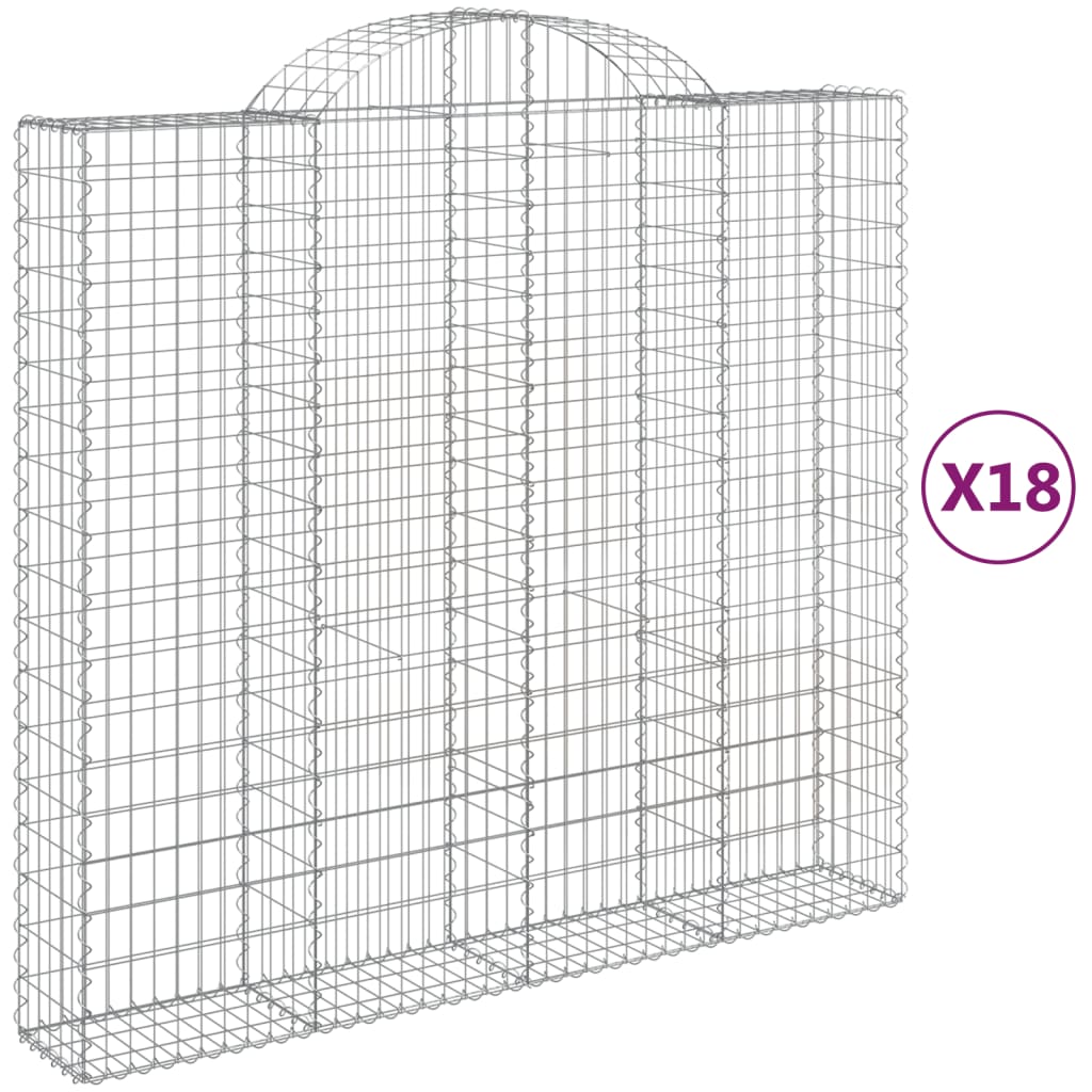 Schanskorven 18 st gewelfd 200x50x180/200 cm ijzer is nu te koop bij PeponiXL, paradijselijk wonen!