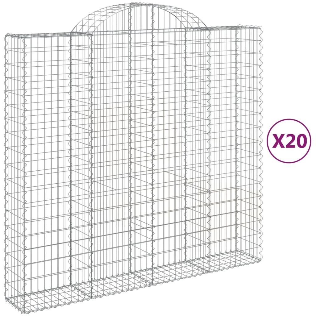 Schanskorven 20 st gewelfd 200x50x180/200 cm ijzer is nu te koop bij PeponiXL, paradijselijk wonen!