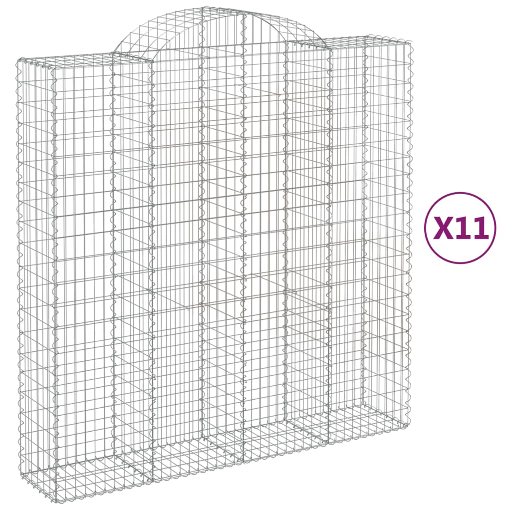 Schanskorven 11 st gewelfd 200x50x200/220 cm ijzer is nu te koop bij PeponiXL, paradijselijk wonen!
