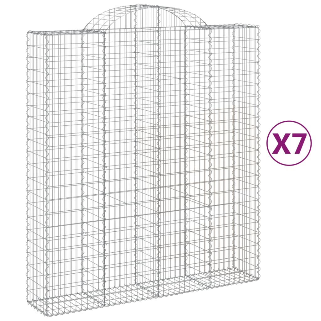 Schanskorven 7 st gewelfd 200x50x220/240 cm ijzer is nu te koop bij PeponiXL, paradijselijk wonen!