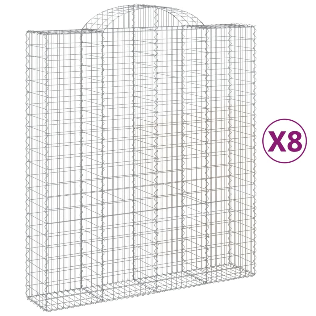 Schanskorven 8 st gewelfd 200x50x220/240 cm ijzer is nu te koop bij PeponiXL, paradijselijk wonen!