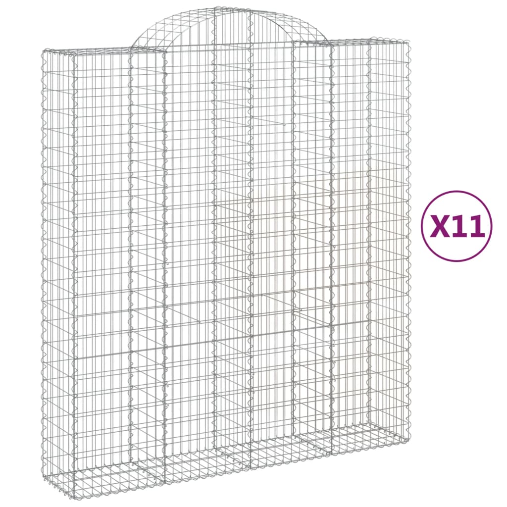 Schanskorven 11 st gewelfd 200x50x220/240 cm ijzer is nu te koop bij PeponiXL, paradijselijk wonen!