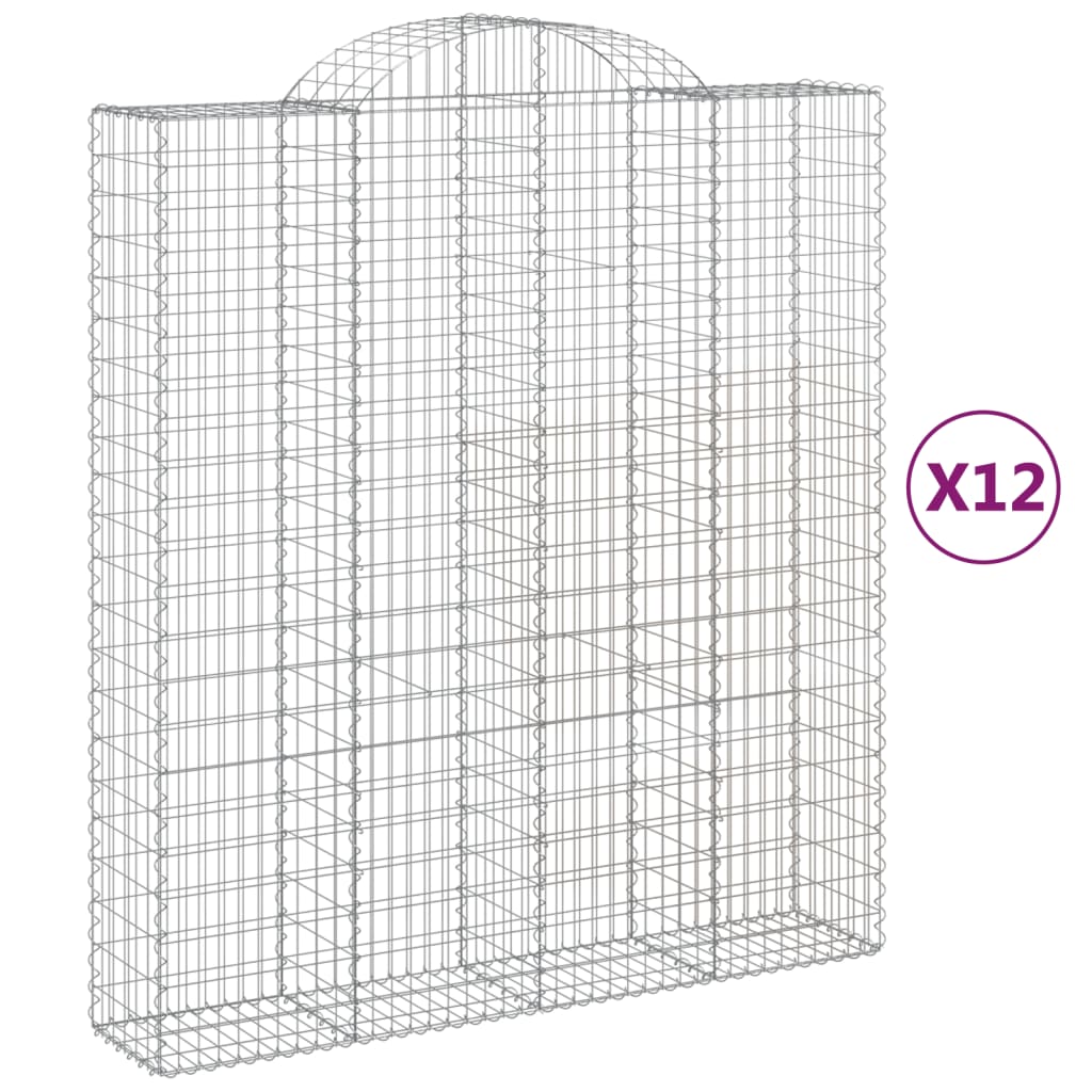 Schanskorven 12 st gewelfd 200x50x220/240 cm ijzer is nu te koop bij PeponiXL, paradijselijk wonen!