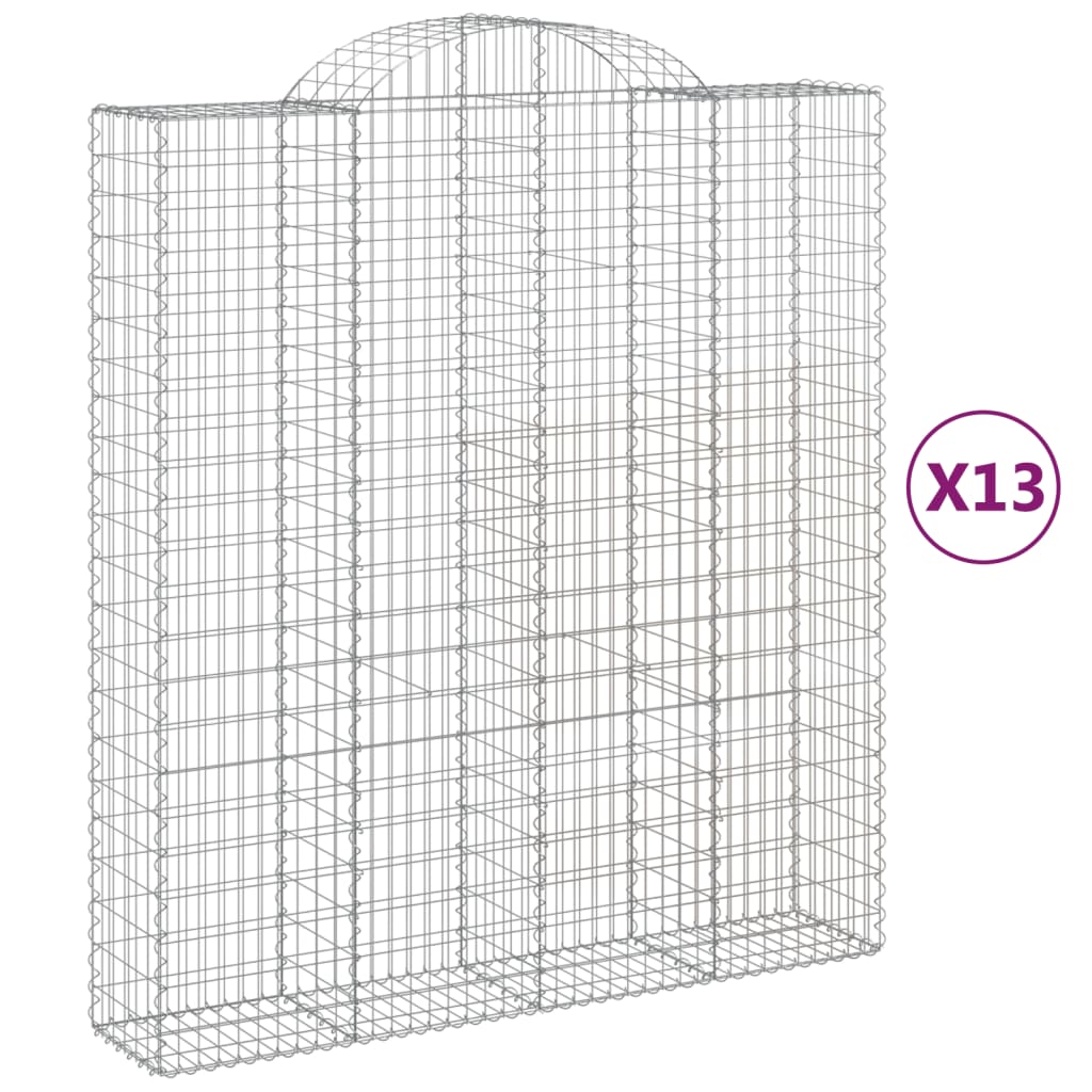 Schanskorven 13 st gewelfd 200x50x220/240 cm ijzer is nu te koop bij PeponiXL, paradijselijk wonen!