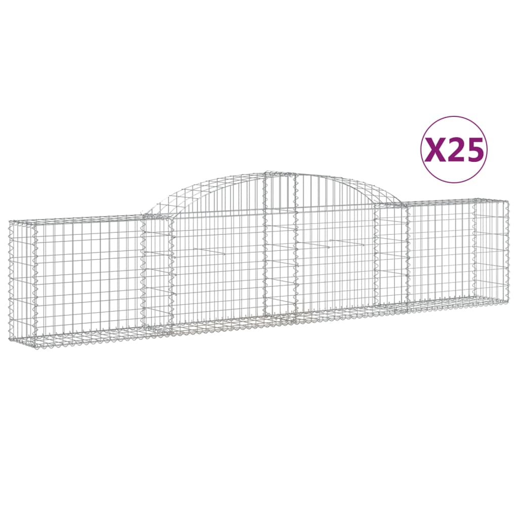 Schanskorven 25 st gewelfd 300x30x60/80 cm gegalvaniseerd ijzer is nu te koop bij PeponiXL, paradijselijk wonen!