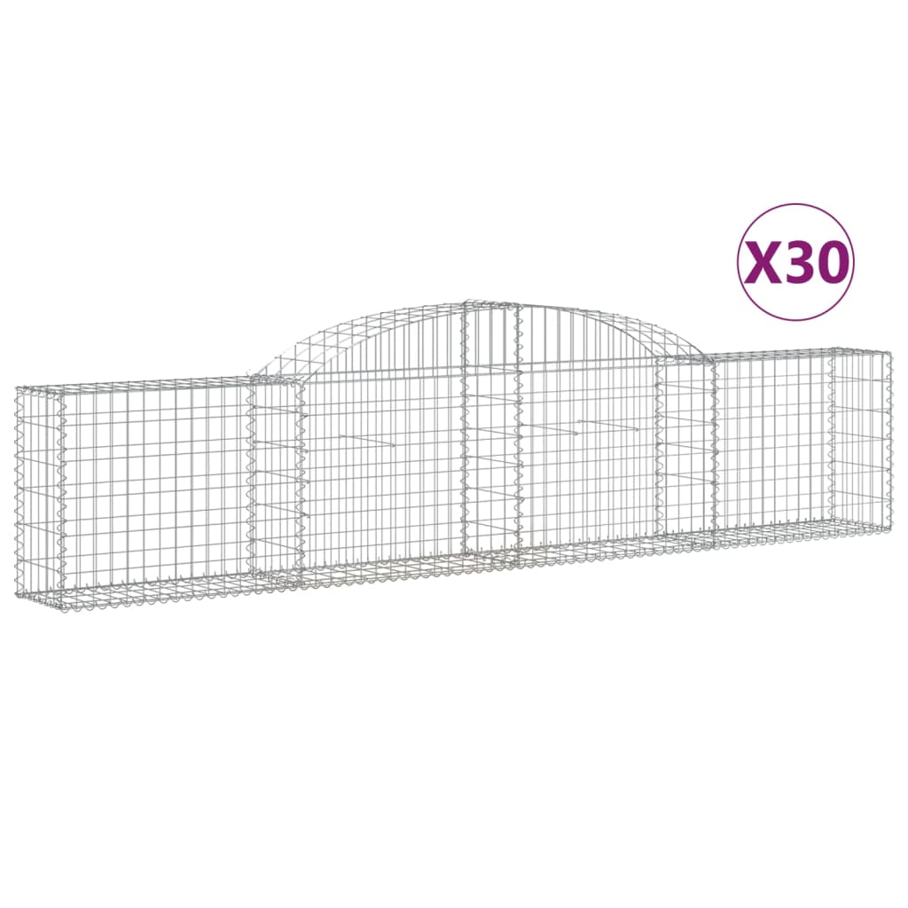 Schanskorven 30 st gewelfd 300x30x60/80 cm gegalvaniseerd ijzer is nu te koop bij PeponiXL, paradijselijk wonen!