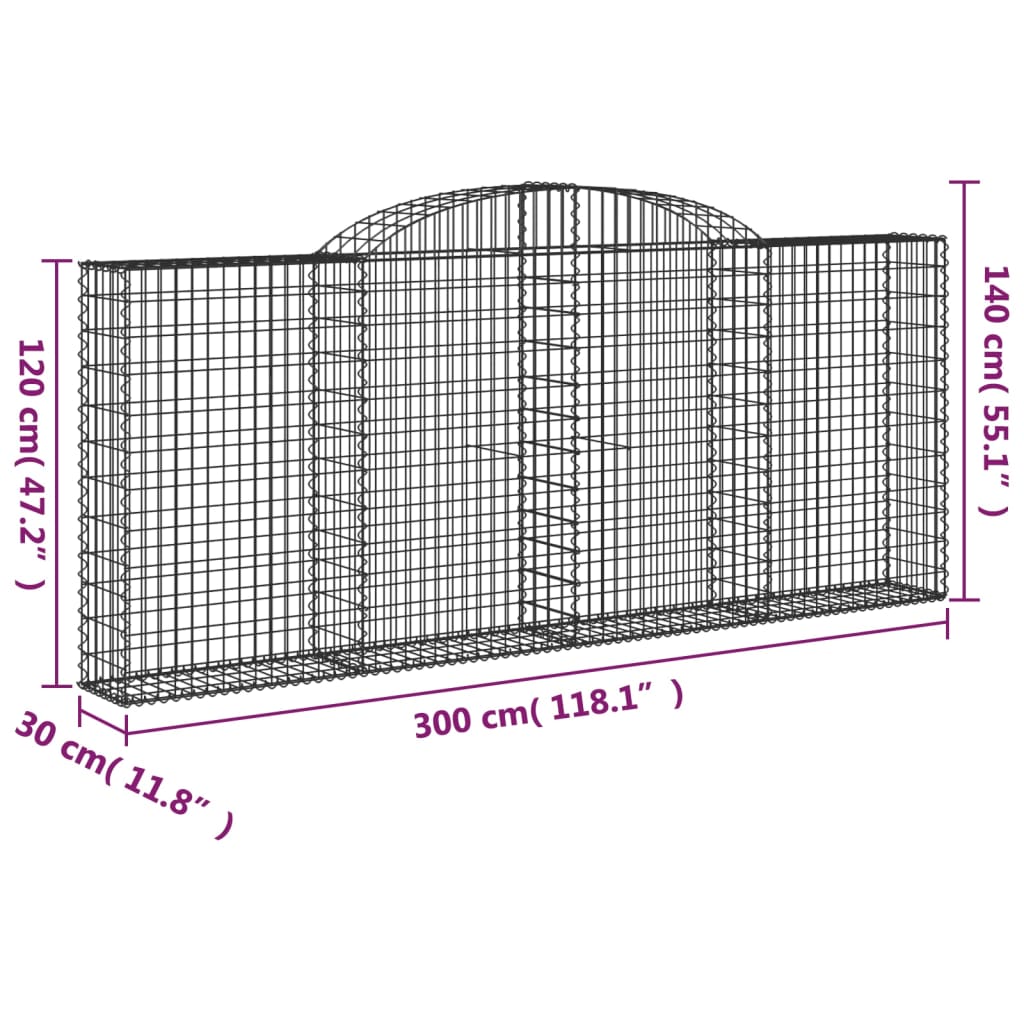 Schanskorven 25 st gewelfd 300x30x120/140 cm ijzer is nu te koop bij PeponiXL, paradijselijk wonen!